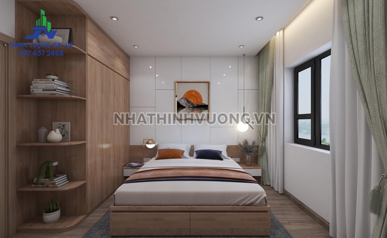 Phòng ngủ mẫu thiết kế nội thất chung cư phong cách hiện đại 