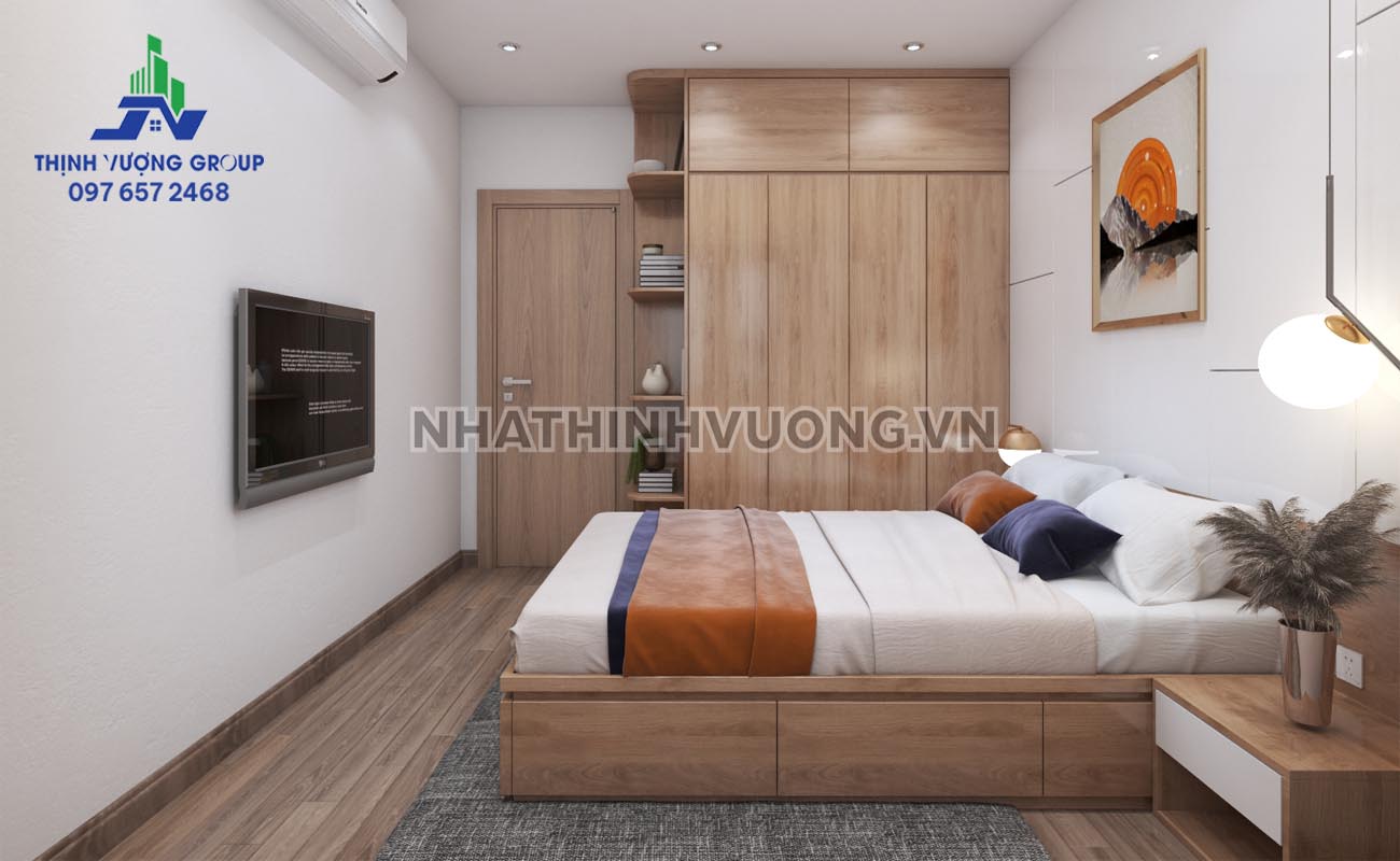 Phòng ngủ mẫu thiết kế nội thất chung cư phong cách hiện đại