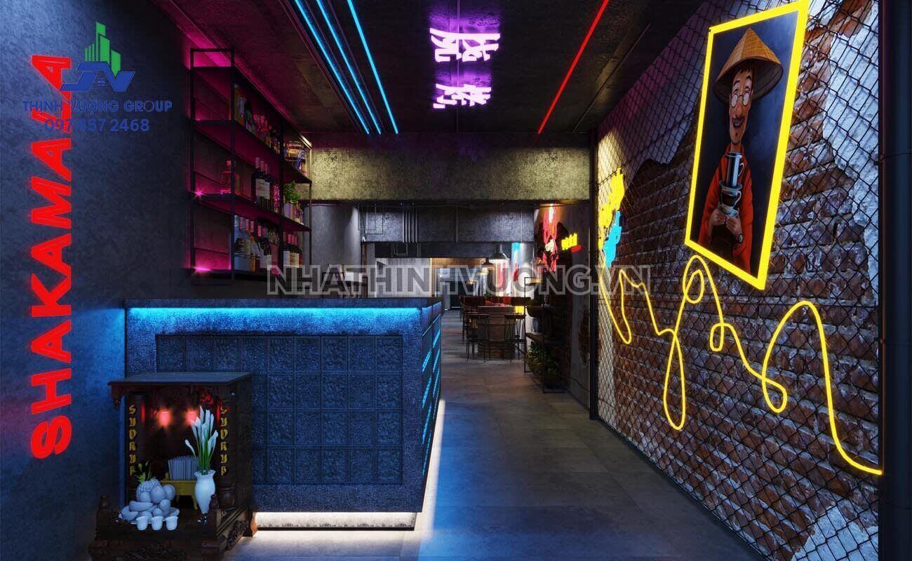 Sự kết hợp ánh sáng ấn tượng trong mẫu thiết kế nội thất nhà hàng Trung Quốc