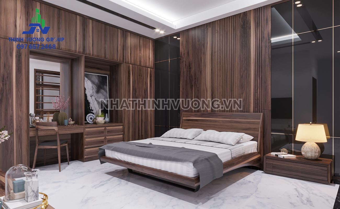Phòng ngủ cho khách mẫu thiết kế nội thất chung cư Ocean Park
